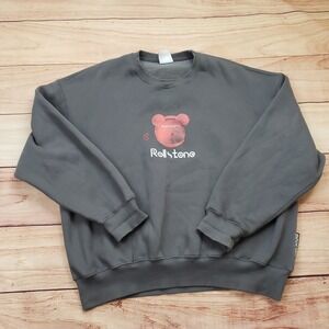 Maybe Crazy Rollstone Sweatshirt Mens‎ Large Gray Crew Neck Pullover Adult